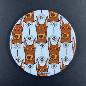 Brown Doberman Pinscher Dog Magnet Handmade Gifts and Decor